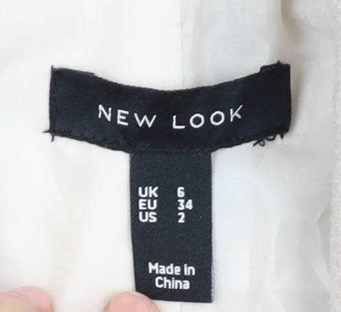 New Look Beige Blazer Women Size 6 Mid-Length