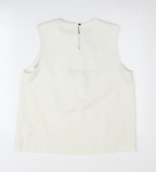 Womens UK Size 16 Warehouse Ivory Basic Blouse