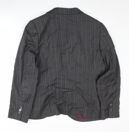 Brooks Brothers Women Grey Pinstripe Suit Jacket Size 14