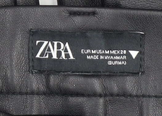 Womens UK Size M Zara Regular Fit Casual Party/Cocktail Black Trousers