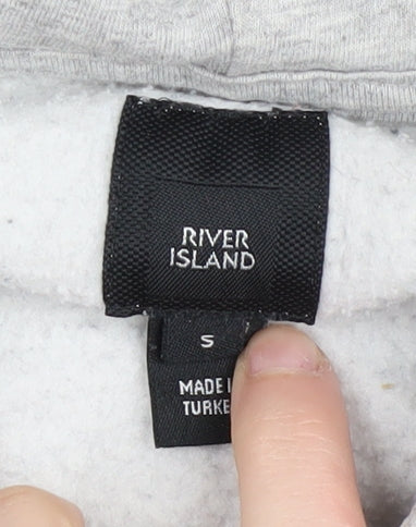 River Island Grey Pullover Hoodie, S, Unisex Adults