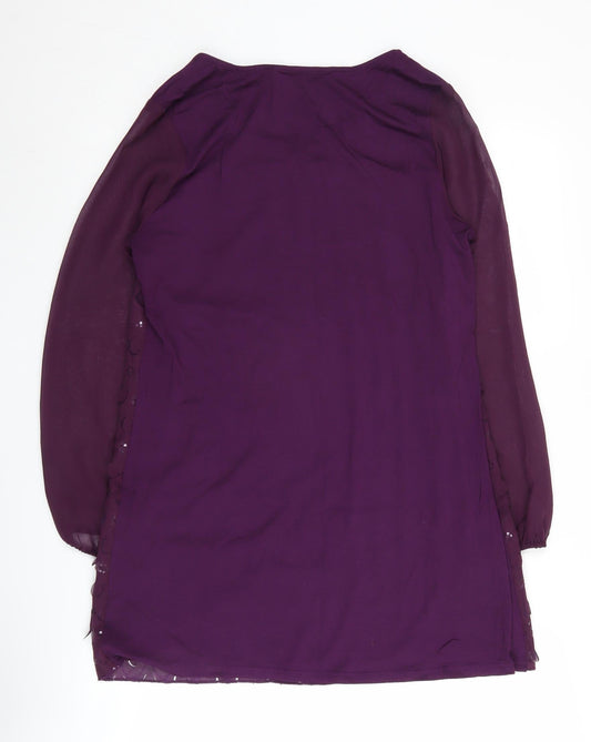 Womens UK Size 14 David Emanuel Purple Tunic Blouse