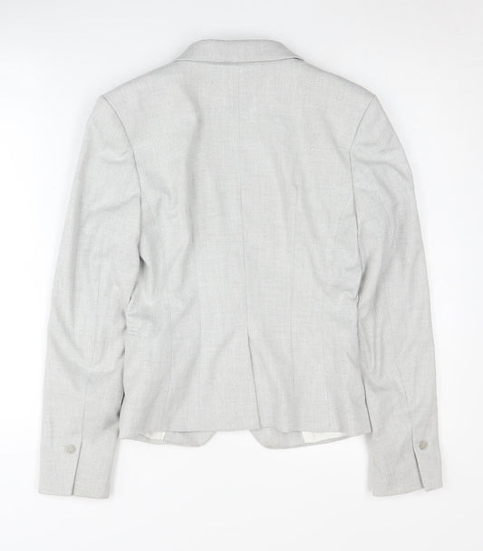H&M Women's Grey Blazer UK 6, Regular Fit, Single-Breasted