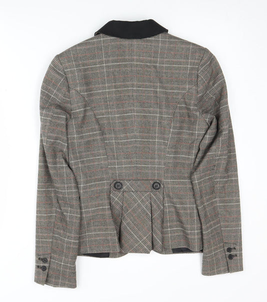 H&M Women's Check Blazer Multicoloured Size 6