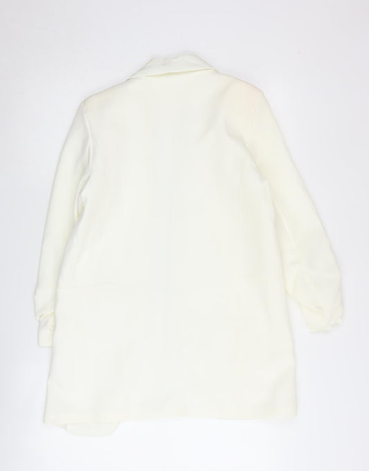 Boohoo Women's White Shawl Blazer Suit Jacket M