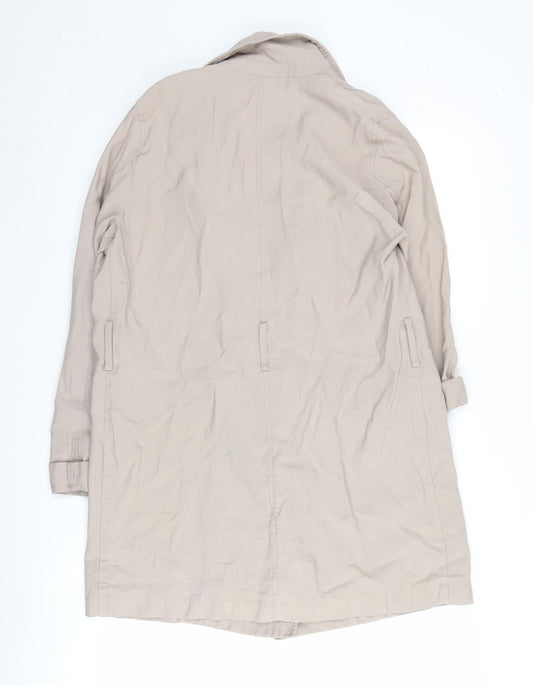 New Look Women's Beige Mid-Length Overcoat - Size 10