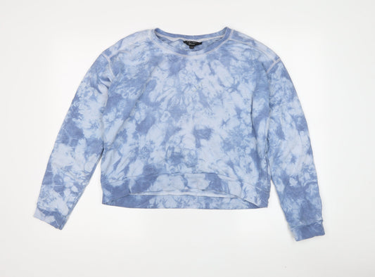 Additional front view of New Look Teens Blue Tie-Dye Pullover Sweatshirt