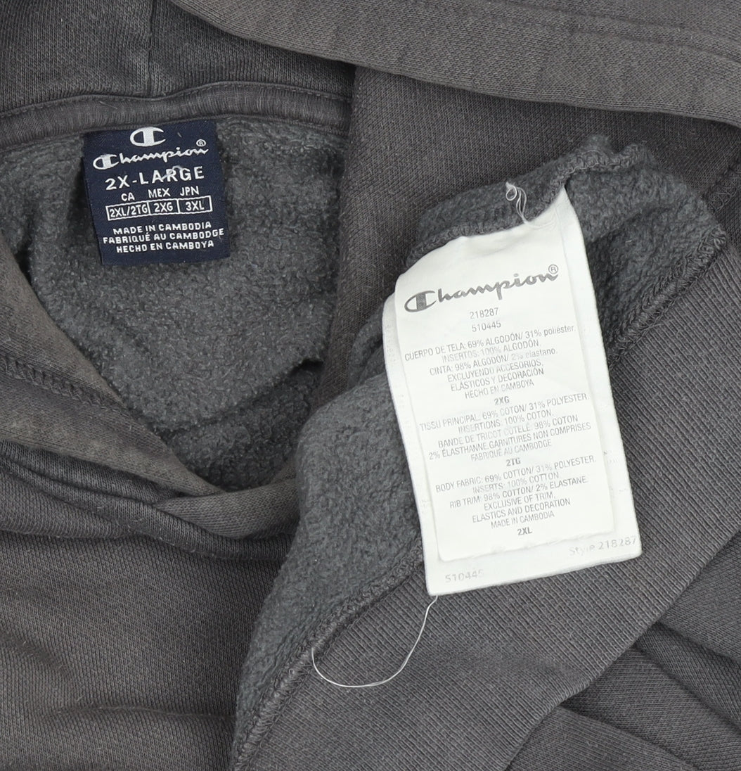 Mens UK Size 2XL Champion Grey Pullover Hoodie