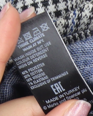 Marks and Spencer Women's Grey Check Pencil Dress, Size 12