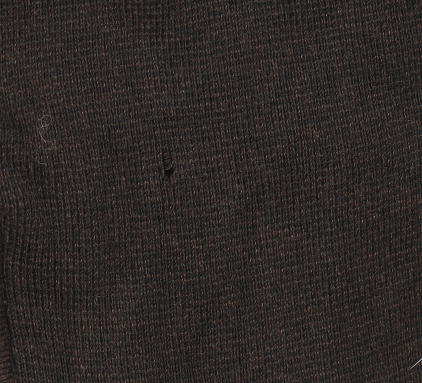 Next Men's Brown Pullover M Cotton High Neck Jumper