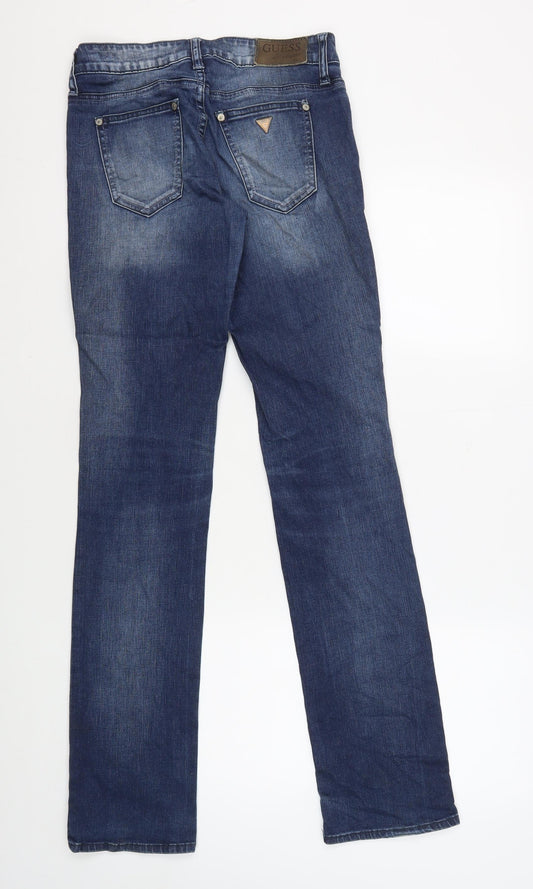 Mens UK Size 26 GUESS Regular Fit Straight Blue Jeans
