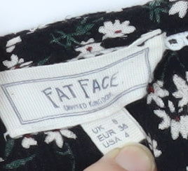 Womens UK Size 8 Fat Face Black Tunic Blouse