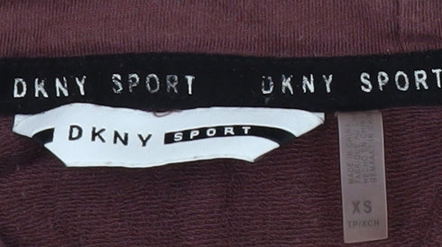 DKNY Women's Brown Logo Pullover Hoodie XS