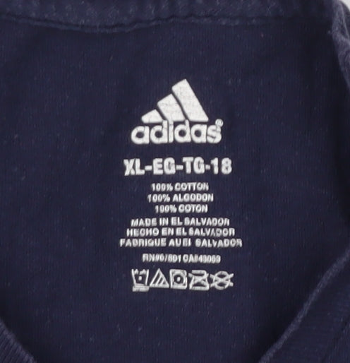 Adidas Unisex Blue XL Basketball T-Shirt