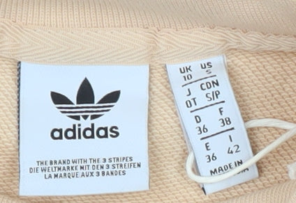 Adidas Beige Unisex Sweatshirt, Size 10 Cotton Pullover