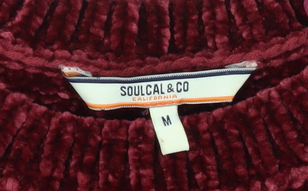 Womens UK Size M SoulCal & Co Red Pullover Jumper