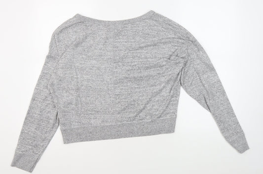 Abercrombie & Fitch Women's Grey V-Neck Pullover Jumper L