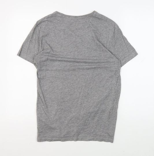Jack & Jones Men's Grey Graphic Print T-Shirt, Size S