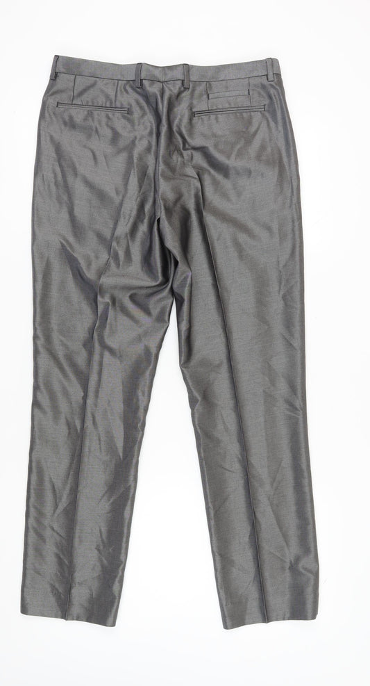 Burton Men's Grey Dress Pants, 34 Regular Fit