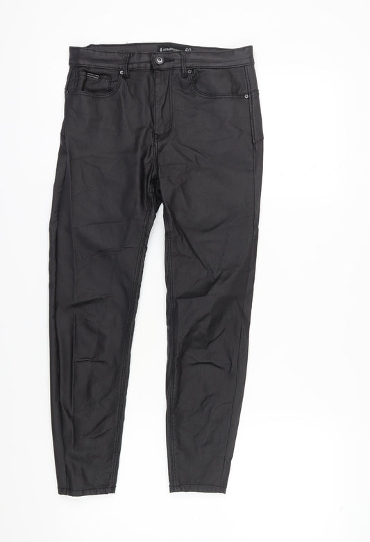 Womens UK Size UK 12 Stradivarius Black Trousers