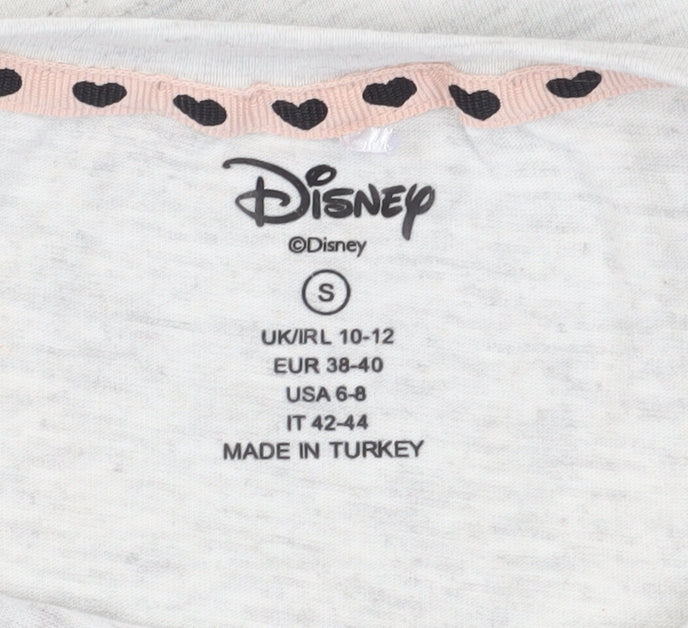 Womens UK Size S Disney Grey Cropped T-Shirt