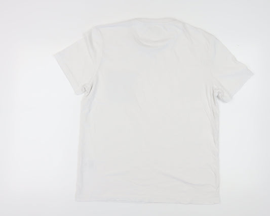 Lyle & Scott Men's White Cotton T-Shirt, XL, Short Sleeve