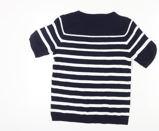 Isle Women's Blue Striped T-Shirt Size 10