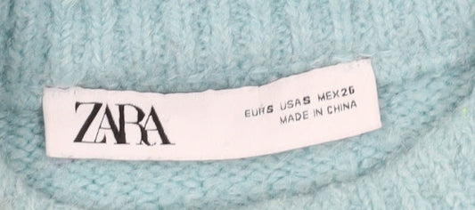 Womens UK Size 6 Zara Blue Pullover Jumper