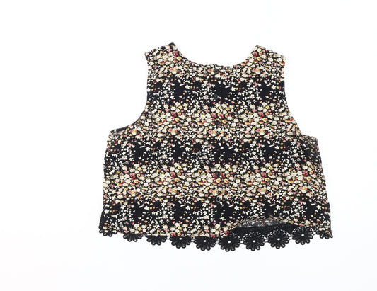 Womens UK Size S Brave Soul Multicoloured Cropped Blouse