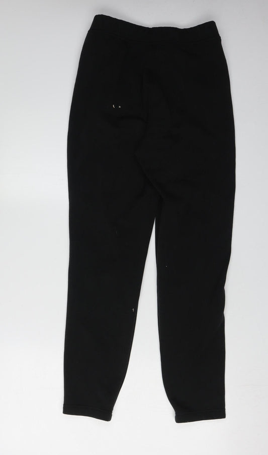 Womens UK Size S Uniqlo Regular Fit Jogger Black Trousers