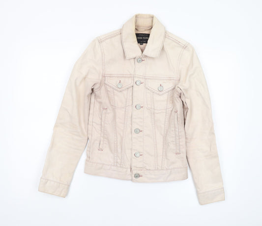 Womens UK Size 2XS River Island Beige Basic Jacket
