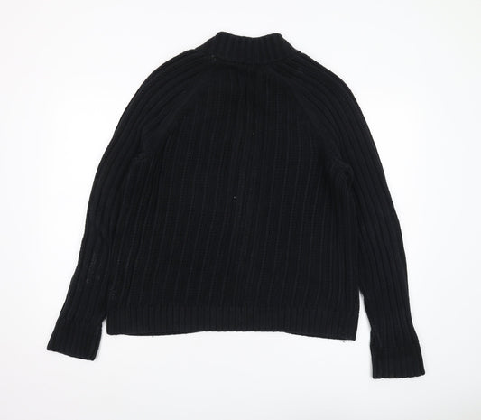Gap Black Cotton Collared Women's Jumper Size M