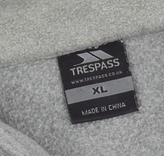 Mens UK Size XL Trespass Grey 1/4 Zip Sweatshirt