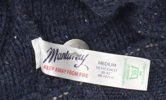 Mantaray Men's Blue Henley Jumper Medium