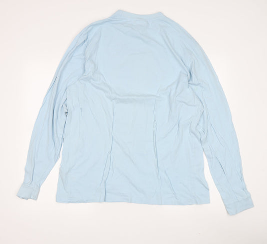 Rick and Morty Men's XL Blue Long Sleeve Cartoon T-Shirt