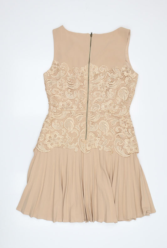 Darling Beige A-Line Sleeveless Women's Dress M