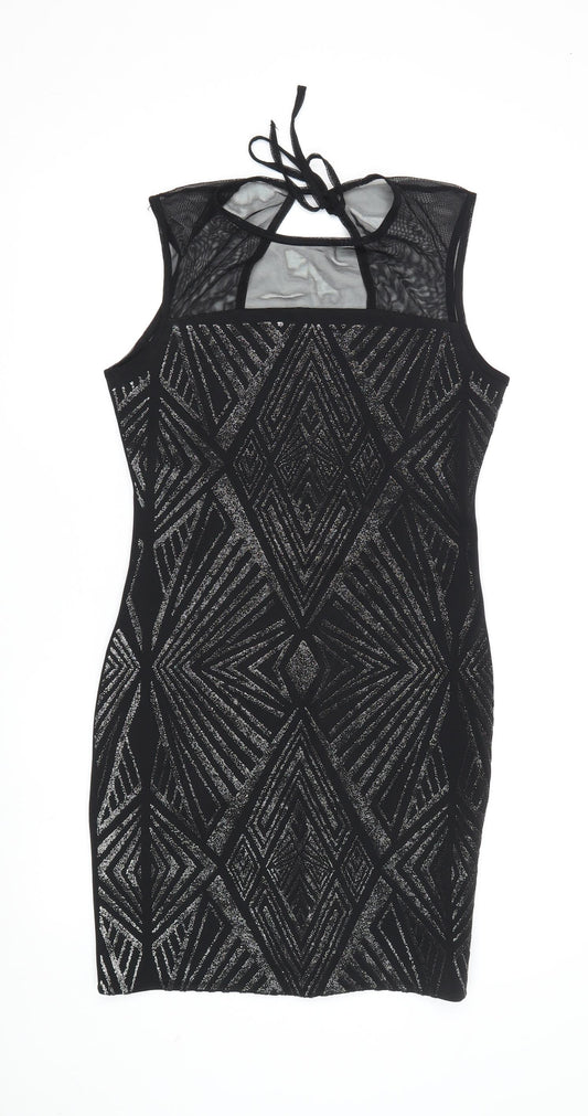 Additional front view of Roman Women's Black Bodycon Party Dress, size 10