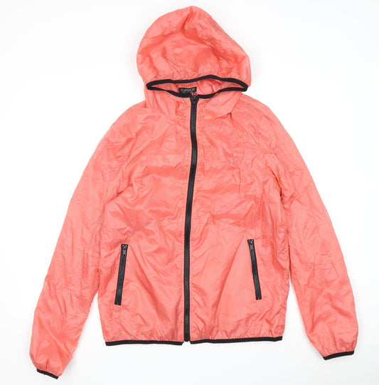 Womens UK Size 12 Topshop Pink Windbreaker Coat