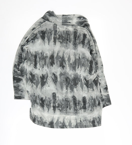 Bassini Women's Grey Patterned Cardigan Size 18