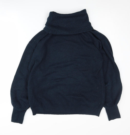 Additional front view of ASOS DESIGN Women's Black Roll Neck jumper, size 6