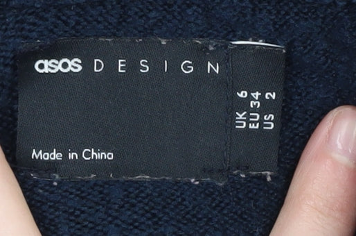 ASOS DESIGN Women's Black Roll Neck Pullover Jumper Size 6