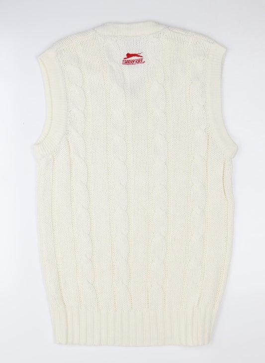 Slazenger Men's Ivory Cable-Knit Vest - Size S
