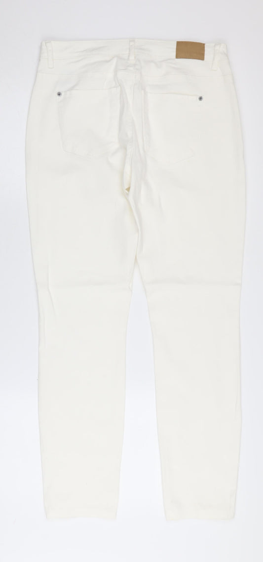 Womens UK Size L Jacqueline de Yong Regular Fit Straight White Jeans
