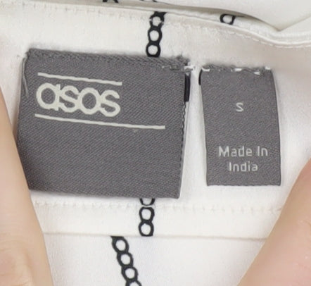 Womens UK Size S ASOS White Basic Blouse
