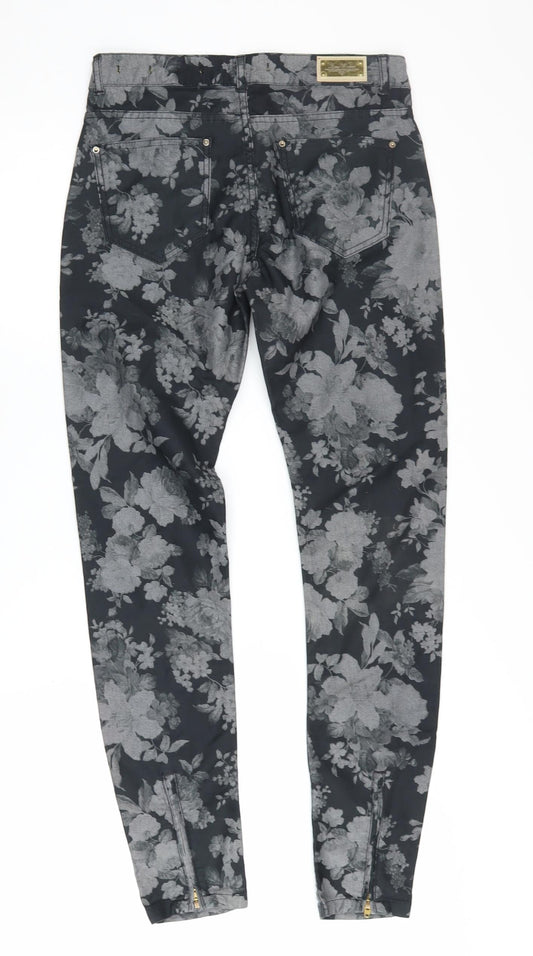 Liz Claiborne Women's Black Floral Slim Ankle Jeans