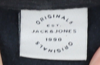 Mens UK Size S JACK & JONES Black Pullover Hoodie