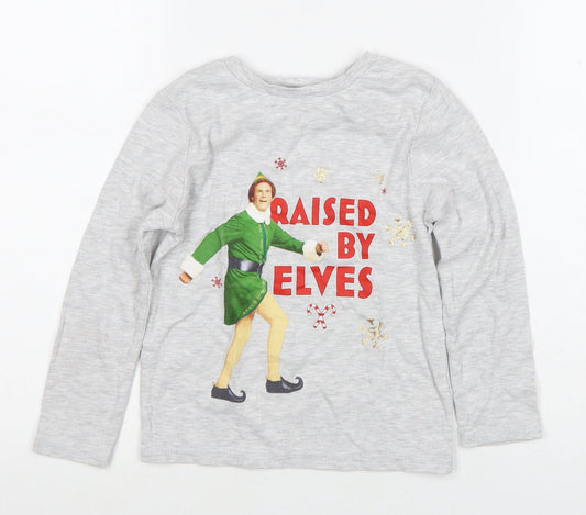 George Boys Grey Elf Christmas Pyjama Top 5-6 Years
