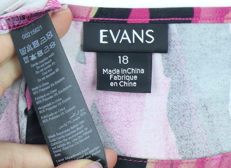 Evans Women's Multicoloured Tunic Top Size 18