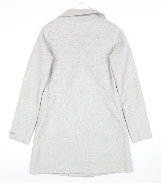 Next Women's Grey Mid-Length Wool Coat, Size 6