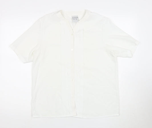 Alexon Women's White Button-Up Shirt, Size 12